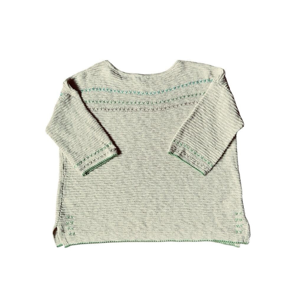 J.Jill Women’s Light & Airy Textured Boatneck Beige 3/4 Sleeves Sweater Sz. MP - Picture 10 of 16